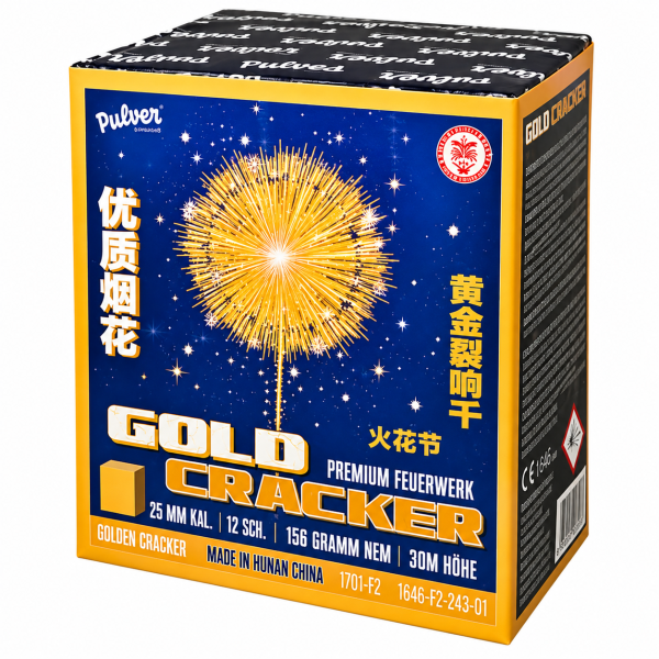 Gold Cracker, 12-Schuss Batterie NEU